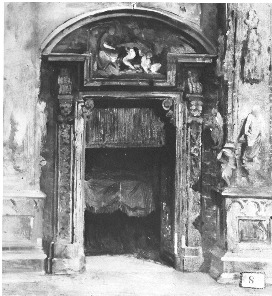 portale di chiesa (dipinto, opera isolata) di Michis Pietro (sec. XIX)