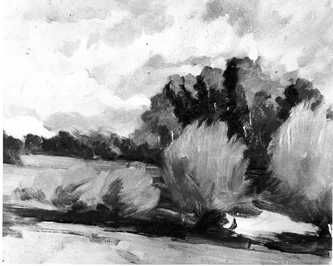 paesaggio (dipinto, opera isolata) - ambito pavese (sec. XX)