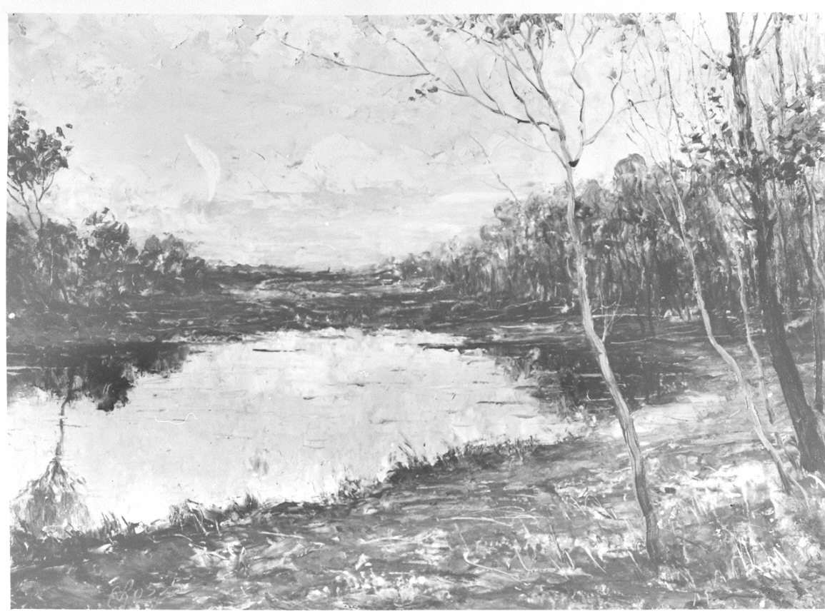 Paesaggio fluviale (dipinto, opera isolata) - ambito pavese (sec. XX)