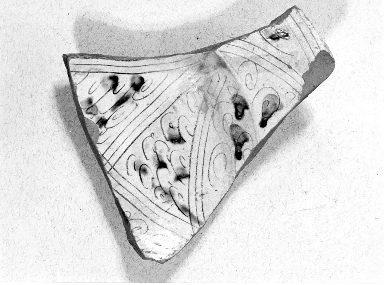 catino, frammento - manifattura pavese (sec. XVI)