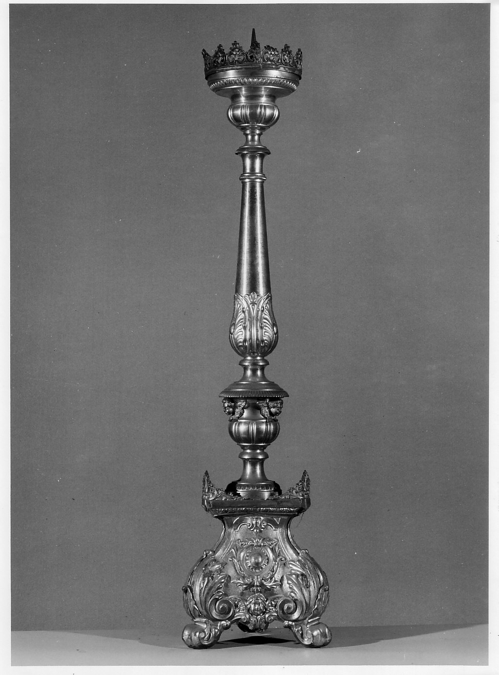 candeliere d'altare, serie - bottega lombarda (fine/inizio secc. XIX/ XX)