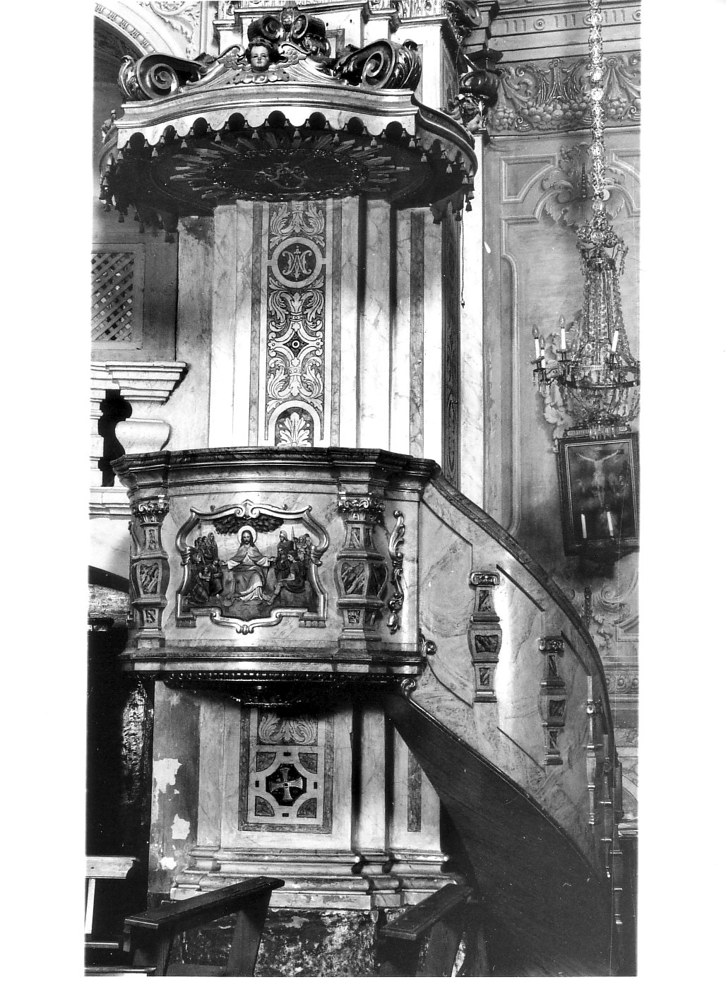 pulpito, complesso decorativo - bottega lombarda (sec. XVIII)