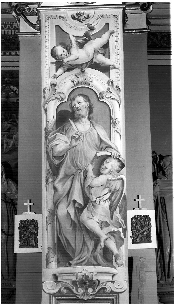 San Matteo e l'angelo (dipinto, elemento d'insieme) di Pozzi Giovanni Battista (fine/inizio secc. XVII/ XVIII)