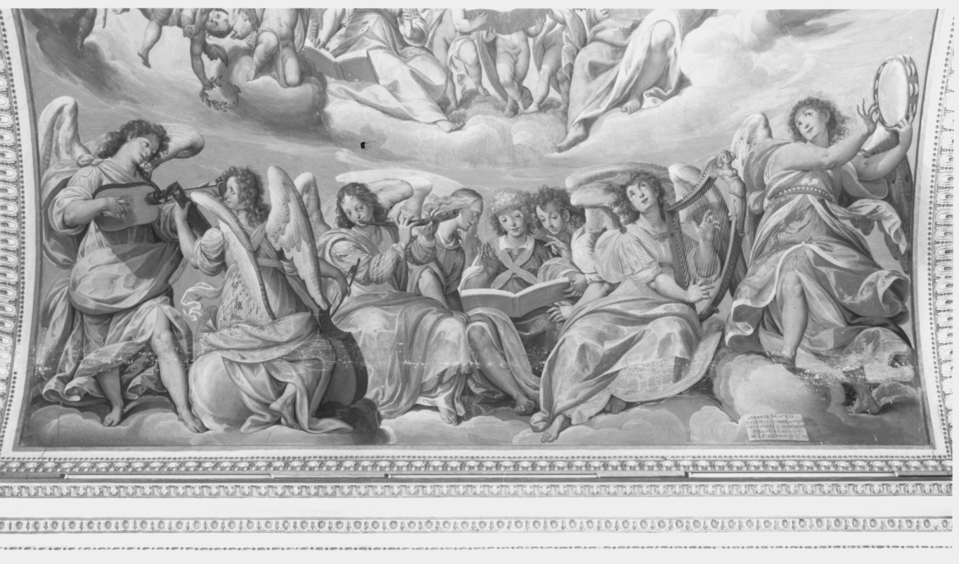 angeli musicanti (dipinto murale, elemento d'insieme) di Della Rovere Giovanni Mauro detto Fiamminghino (attribuito) (sec. XVII)