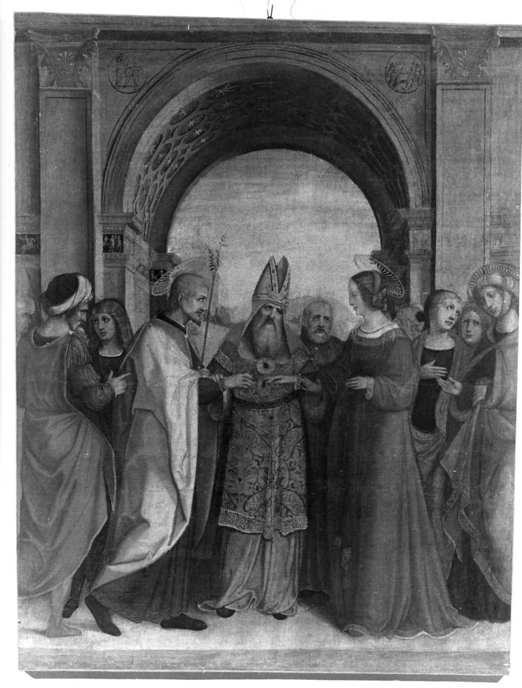 Sposalizio di Maria Vergine (dipinto, opera isolata) di Ferrari Gaudenzio (bottega) (secondo quarto sec. XVI)