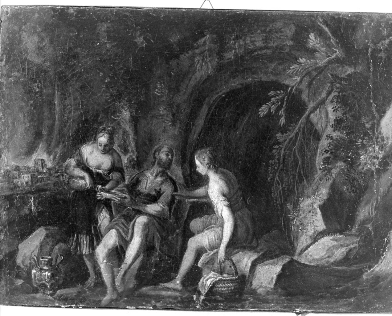 Lot e le figlie (dipinto, opera isolata) - ambito emiliano (?) (prima metà sec. XVIII)