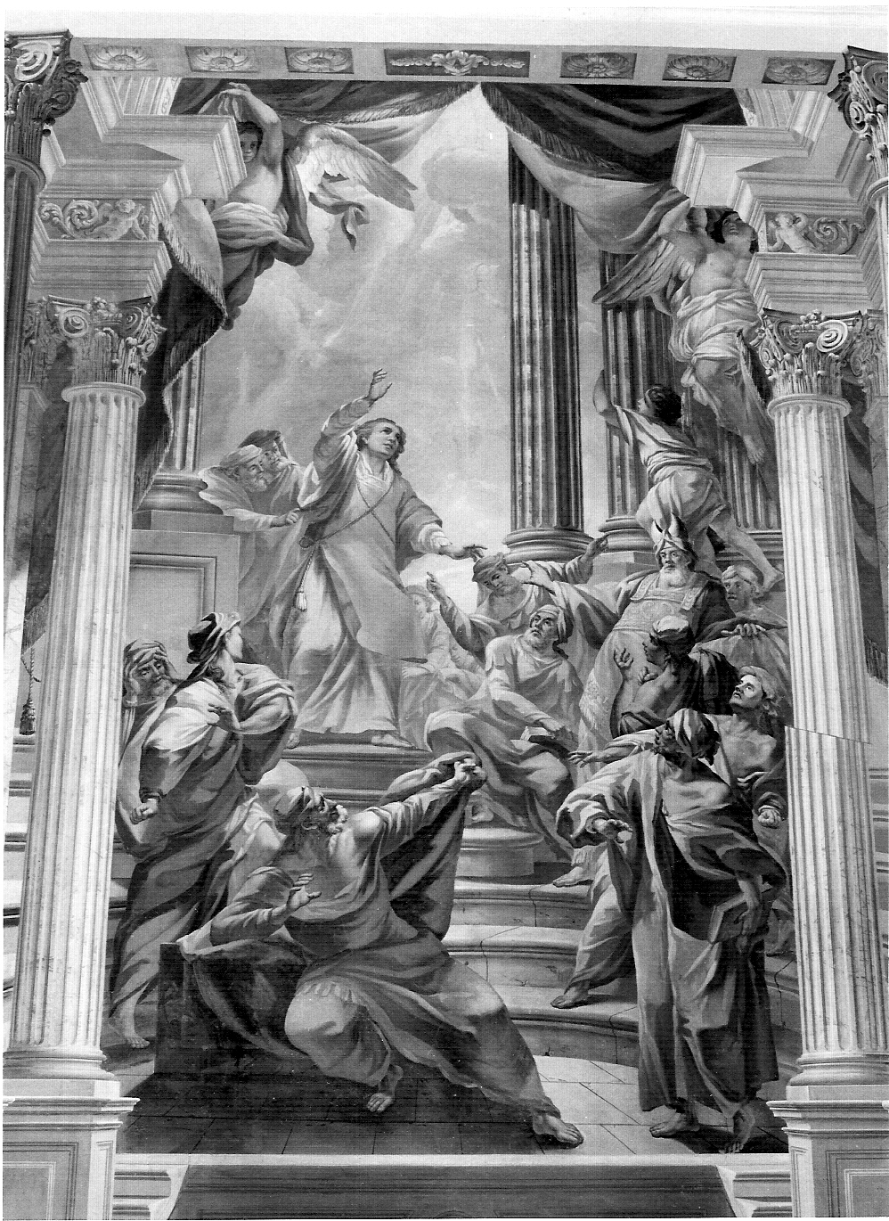 disputa di Santo Stefano nel Sinedrio (dipinto, elemento d'insieme) di Scotti Carlo (sec. XVIII)