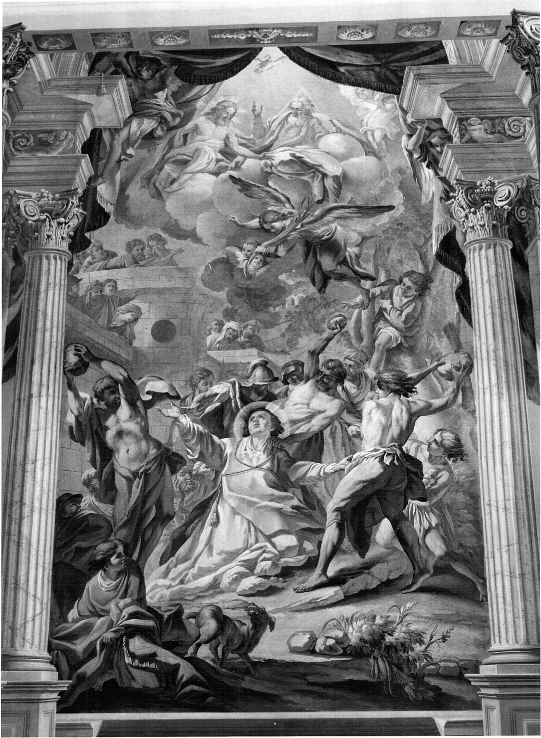 lapidazione di Santo Stefano (dipinto, elemento d'insieme) di Scotti Carlo (sec. XVIII)