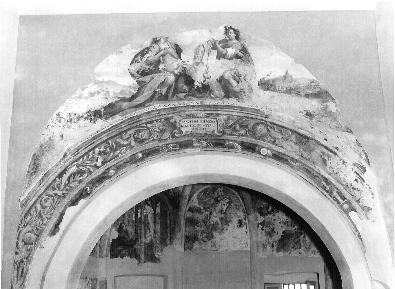 San Giorgio, Sant'Ambrogio e San Defendente (dipinto, elemento d'insieme) di Barbello Giovanni Giacomo (attribuito) (sec. XVII)