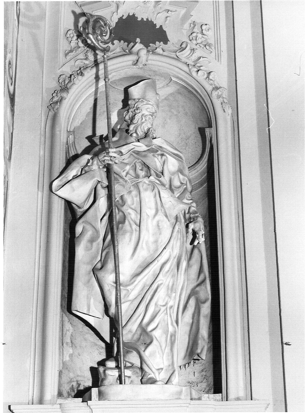 Santo vescovo (statua, elemento d'insieme) di Salterio Stefano (sec. XVIII)