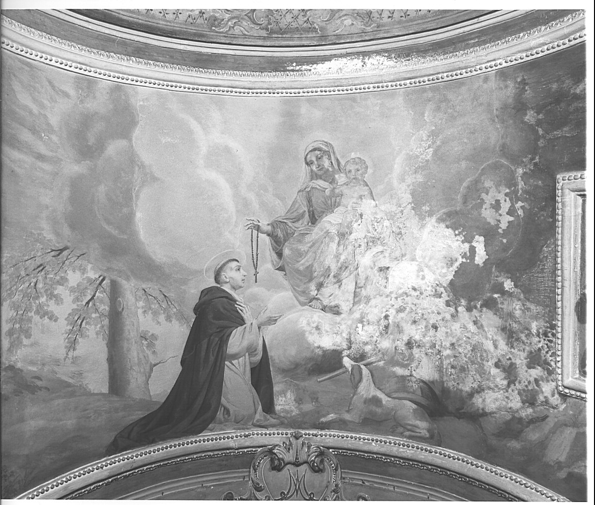 Madonna del Rosario con San Domenico (dipinto murale) - ambito lombardo (seconda metà sec. XIX)