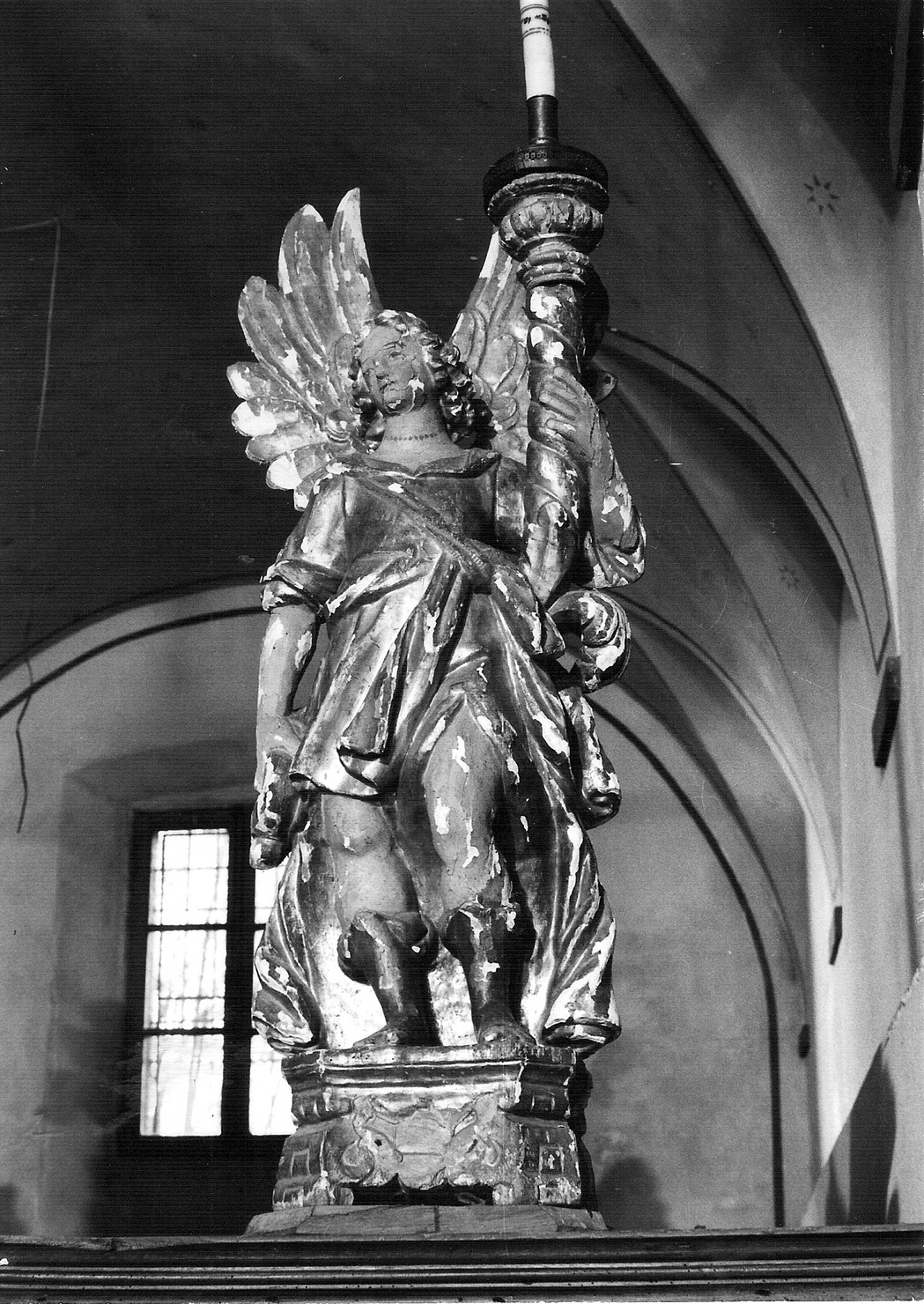 angelo (scultura, pendant) - bottega lombarda (sec. XVII)