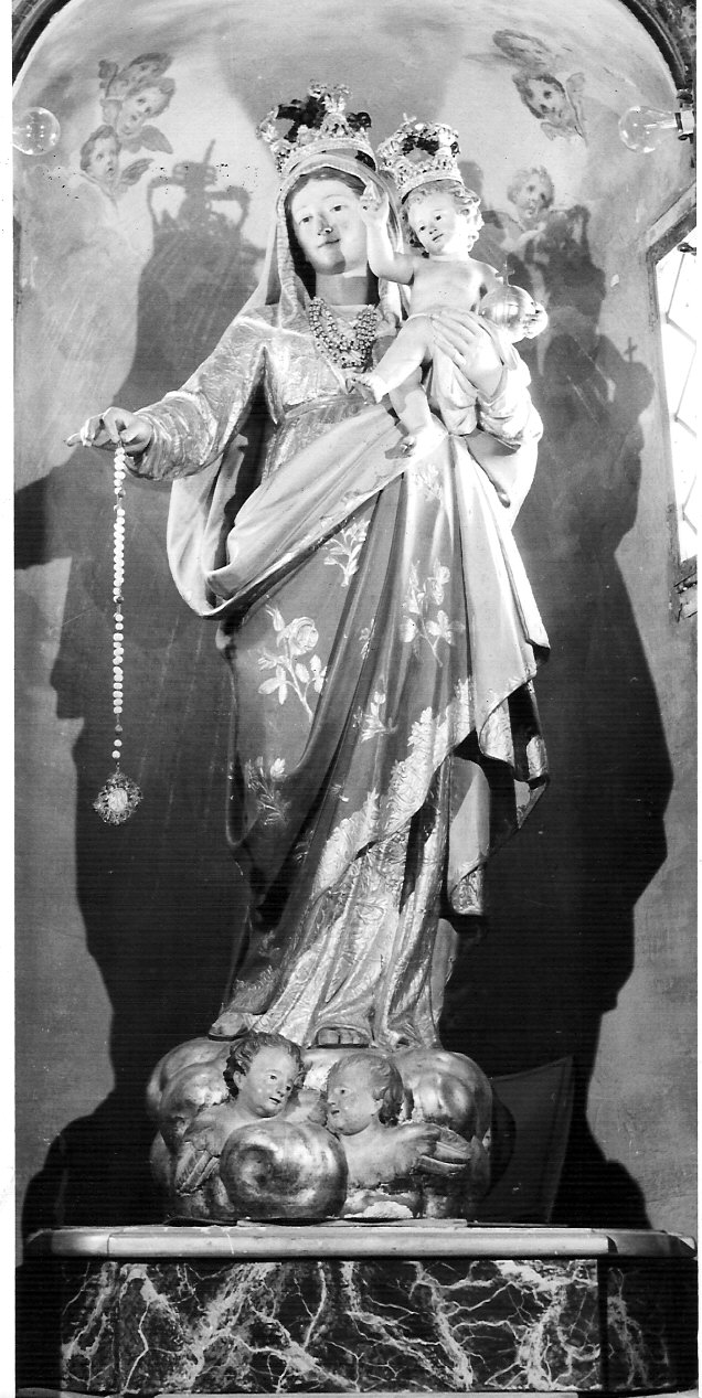 Madonna del Rosario (scultura, opera isolata) - bottega lombarda (sec. XVIII)