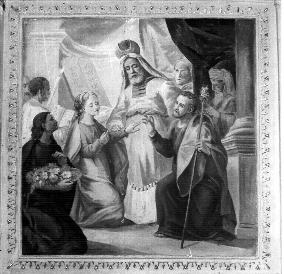 Sposalizio di Maria Vergine (dipinto murale, elemento d'insieme) - ambito lombardo (sec. XIX)