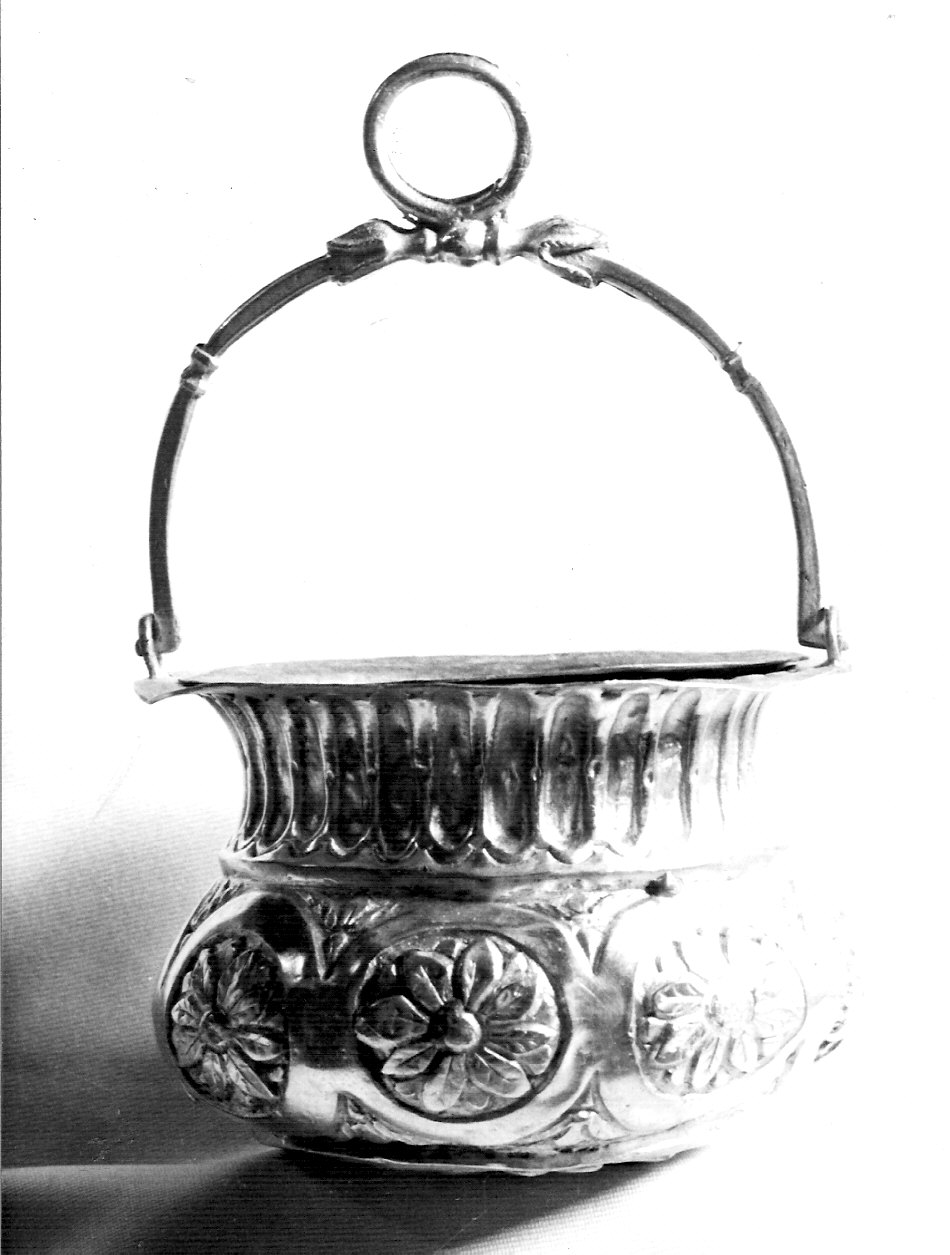 secchiello per l'acqua benedetta, opera isolata - bottega lombarda (sec. XVIII)