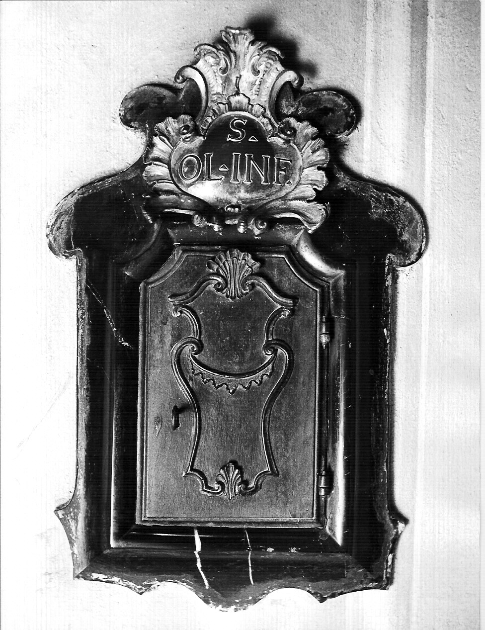 anta di armadietto per oli santi, opera isolata - bottega lombarda (sec. XVIII)