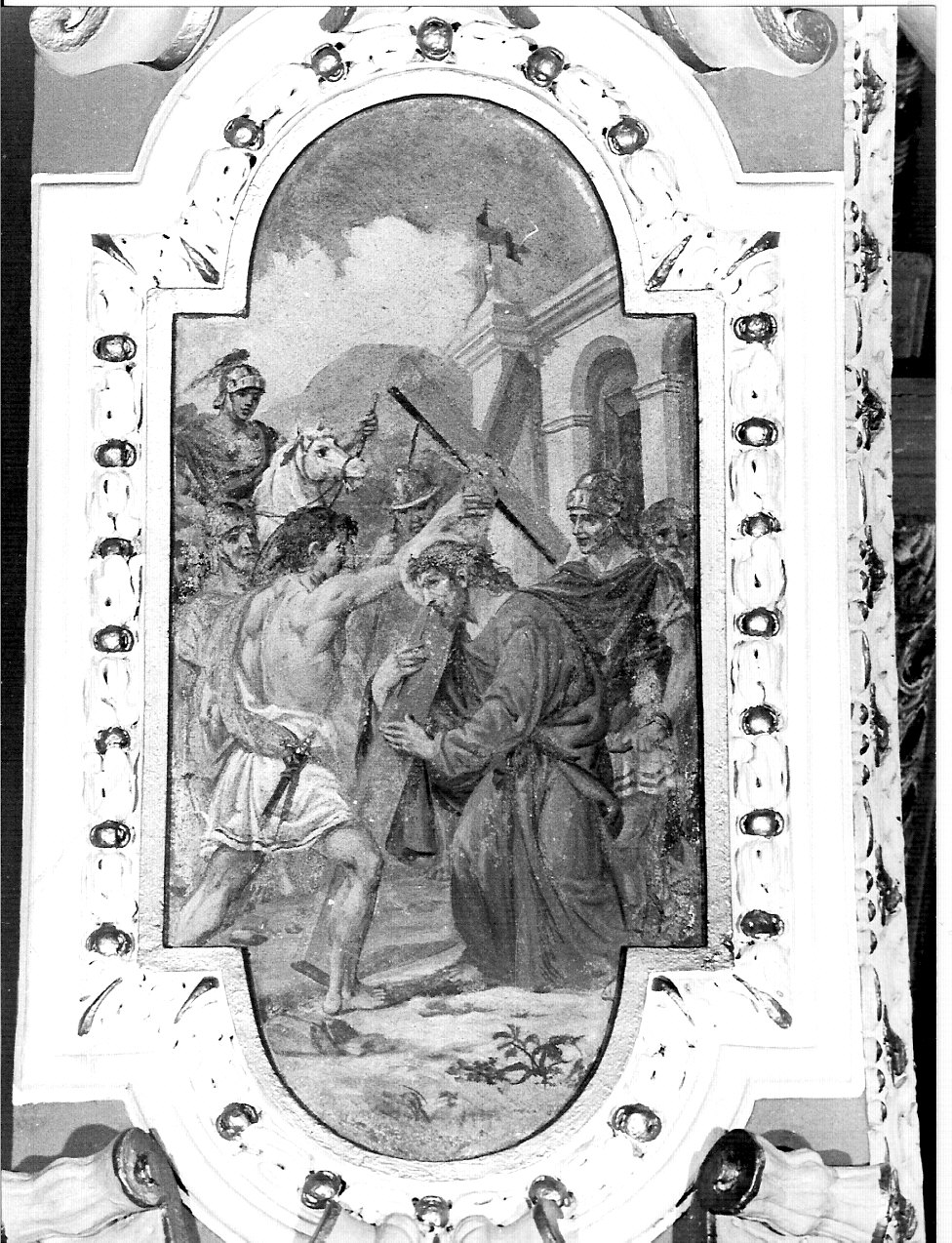 Cristo portacroce (decorazione pittorica, elemento d'insieme) di Radice Casimiro (sec. XIX)
