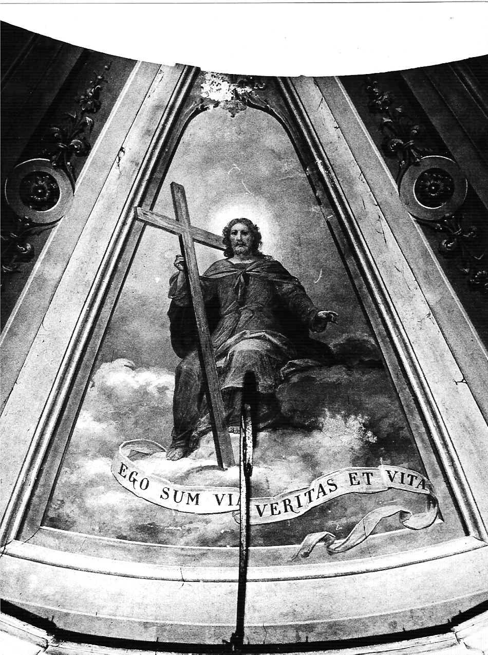 Cristo redentore benedicente (decorazione pittorica, elemento d'insieme) di Tagliaferri Luigi (sec. XX)