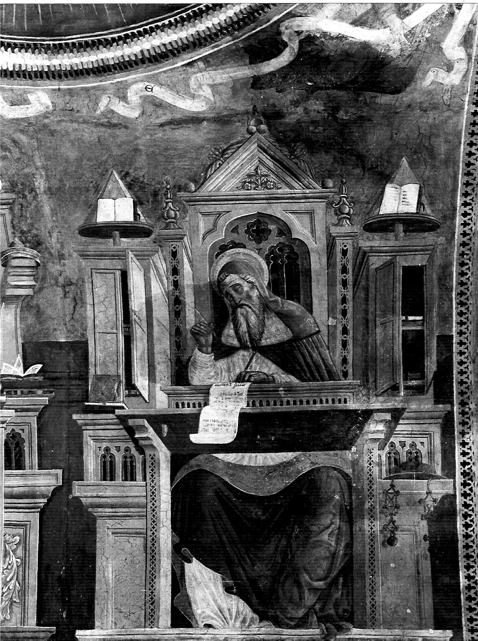 San Girolamo (dipinto murale, elemento d'insieme) di Giovanni Pietro da Cemmo (attribuito) (fine sec. XV)