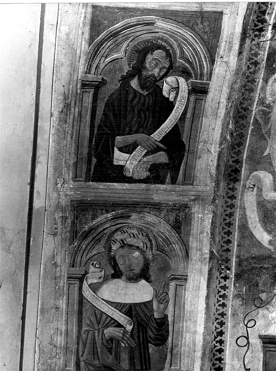 San Giovanni Battista (dipinto murale, elemento d'insieme) di Giovanni Pietro da Cemmo (attribuito) (fine sec. XV)