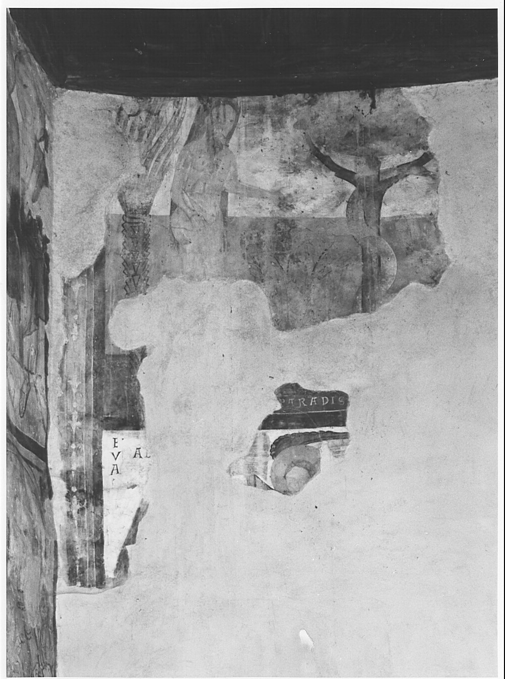 tentazione e caduta di Adamo e Eva (dipinto, frammento) - ambito lombardo (prima metà sec. XI)