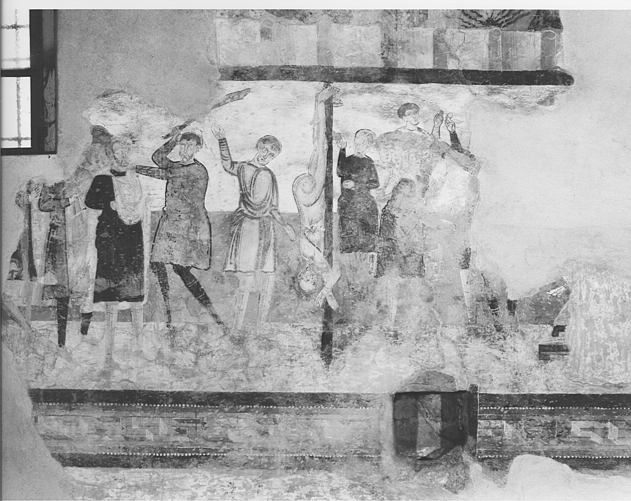 scena di martirio (dipinto, frammento) - ambito lombardo (prima metà sec. XI)