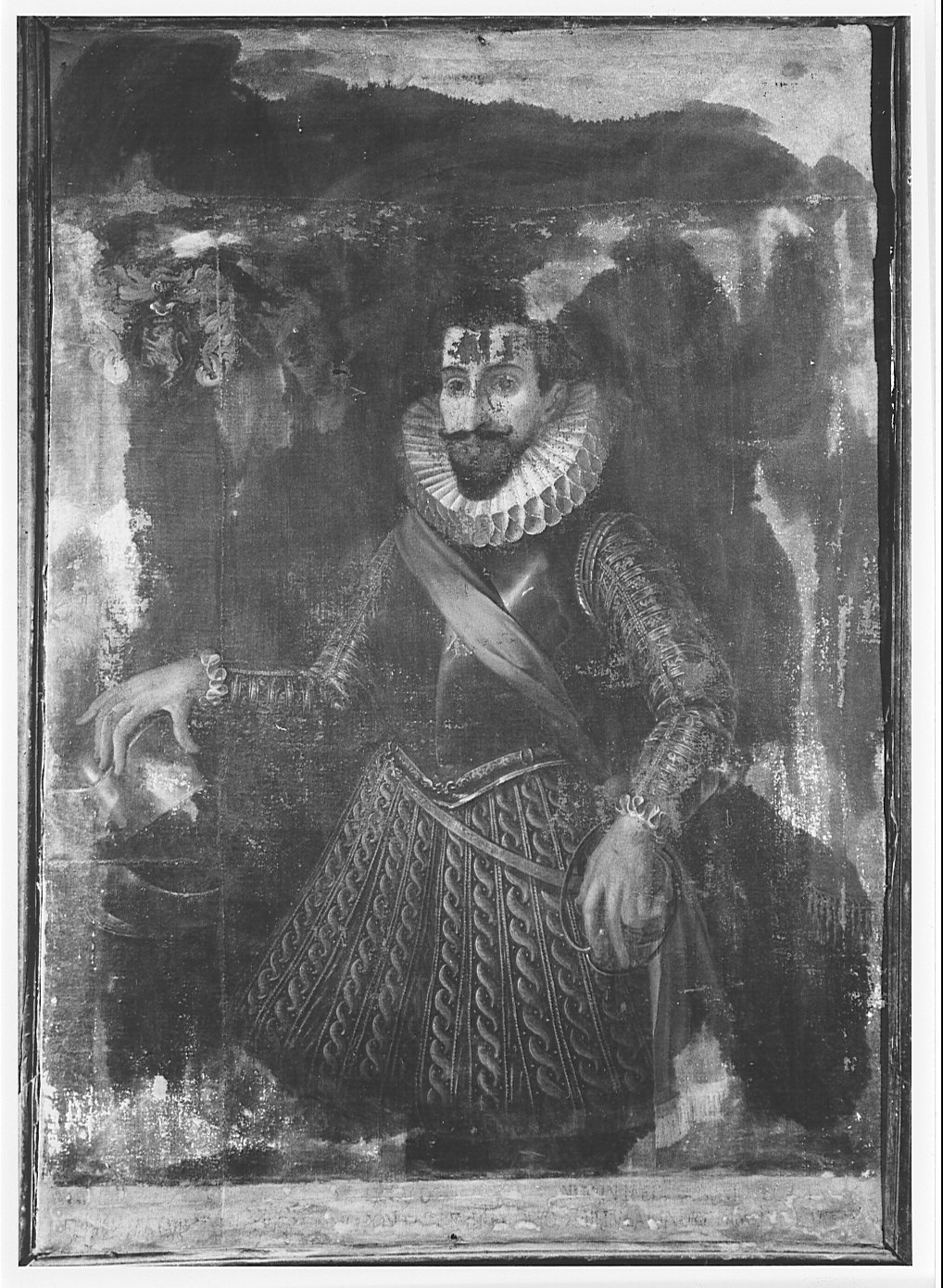 ritratto d'uomo con armatura (dipinto, opera isolata) - ambito lombardo (fine sec. XVI)