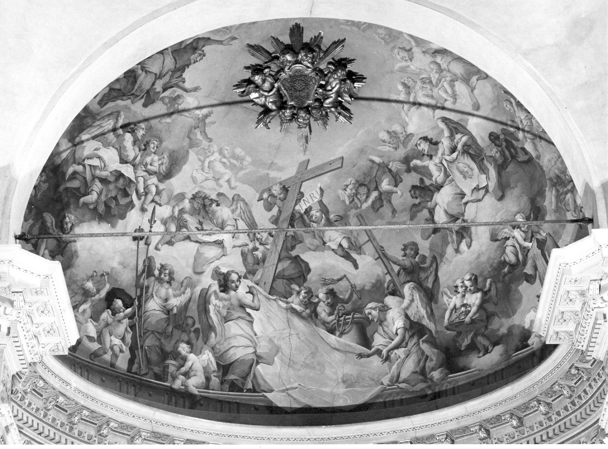 angeli con i simboli della passione (decorazione pittorica, elemento d'insieme) di Ligari Giovanni Pietro (sec. XVIII)