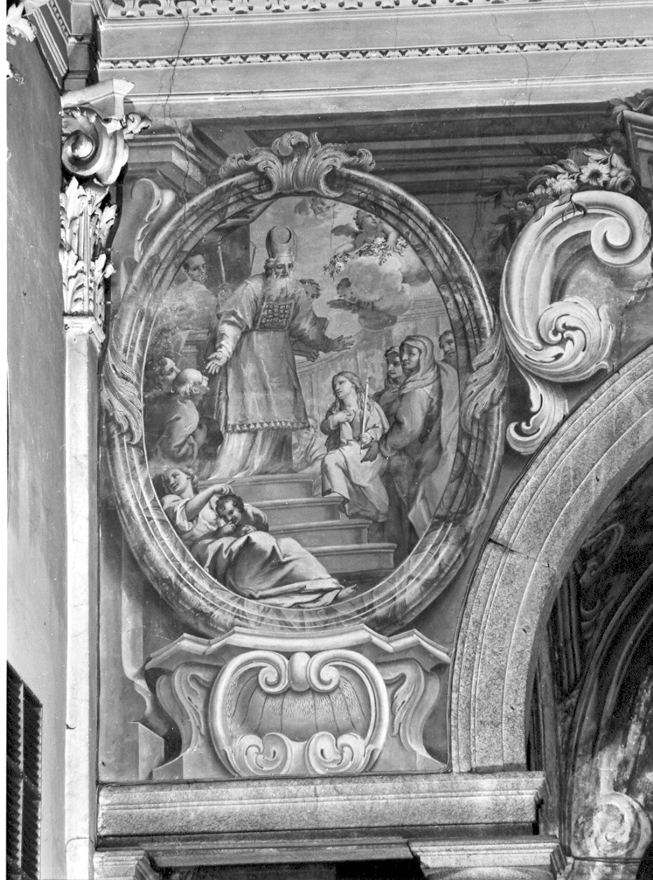 presentazione di Maria Vergine al tempio (dipinto murale, elemento d'insieme) di Parravicini Giacomo detto Gianolo (sec. XVIII)