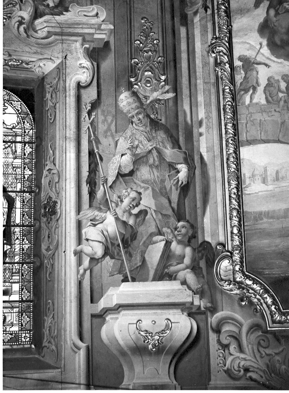 San Gregorio Magno (dipinto murale, elemento d'insieme) di Ligari Pietro (sec. XVIII)
