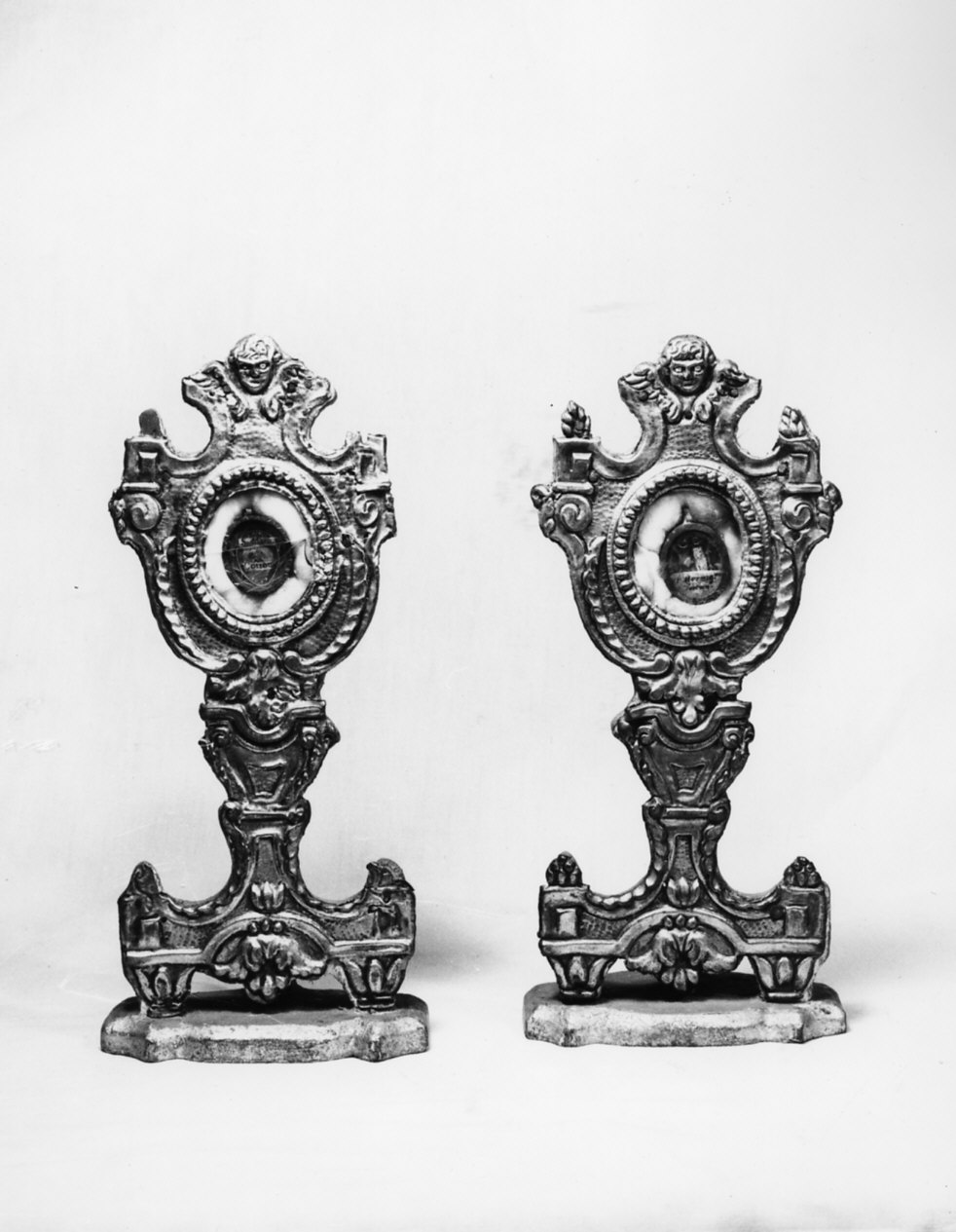 reliquiario - a ostensorio, coppia - bottega lombarda (primo quarto sec. XIX)