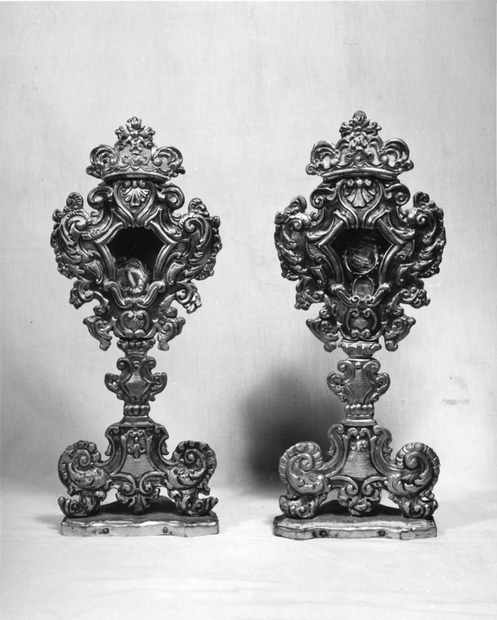 reliquiario - a ostensorio, coppia - bottega lombarda (metà sec. XVIII)