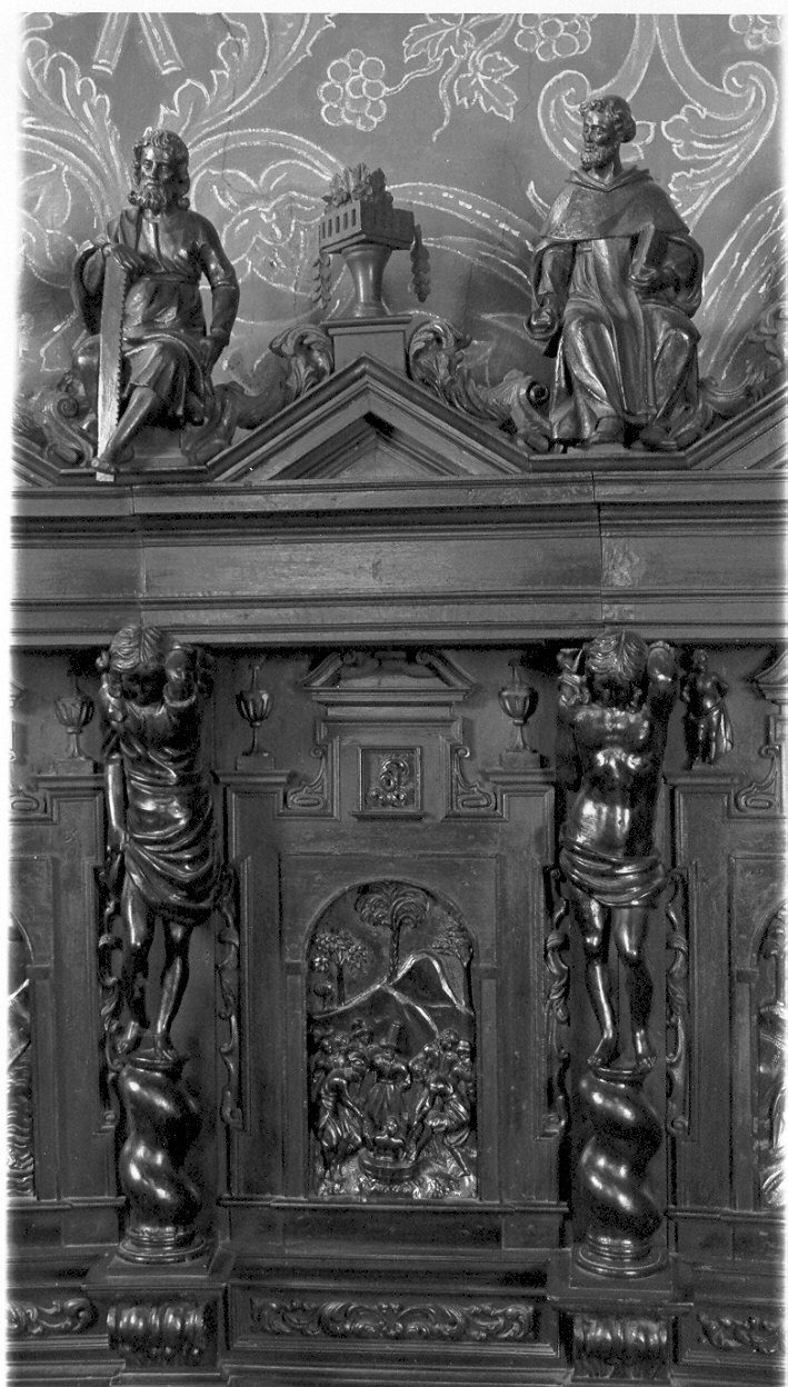 Giuseppe calato nella cisterna (pannello di stallo di coro, insieme) di Zotti Giovanni Battista (secc. XVII/ XVIII)