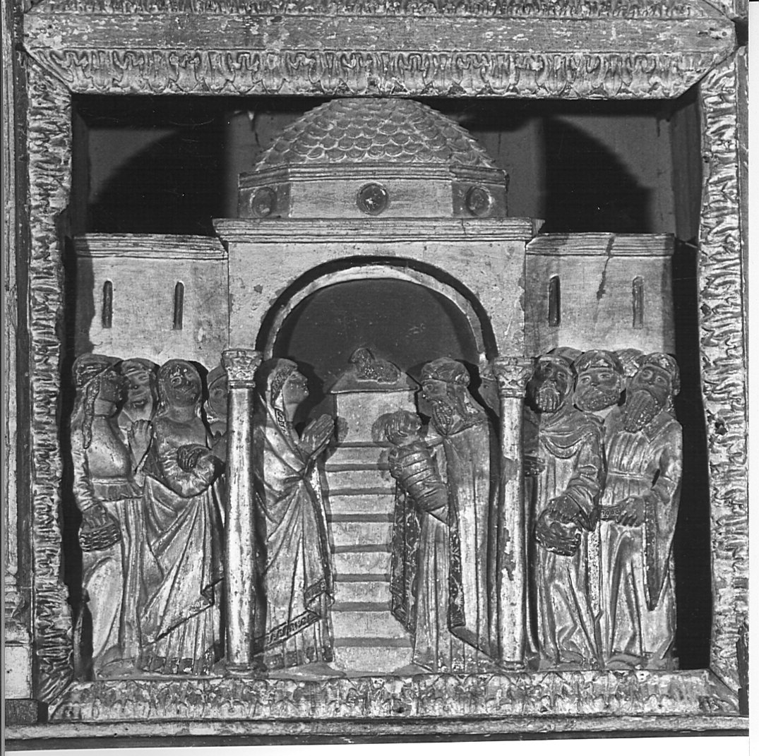 scena della vita di San Gioacchino (rilievo, elemento d'insieme) - bottega valtellinese (sec. XVI)