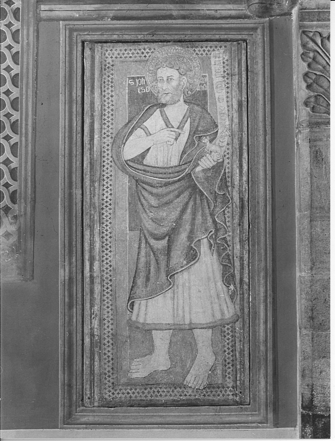 San Giovanni Battista (dipinto murale, elemento d'insieme) - ambito lombardo (sec. XV)