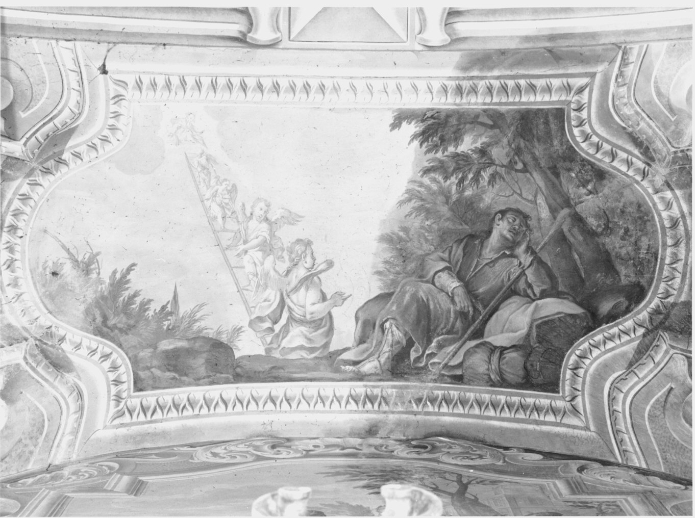 scala di Giacobbe (dipinto murale, elemento d'insieme) di Prina Giuseppe (attribuito), Biumi Giovanni (attribuito) (sec. XVIII)