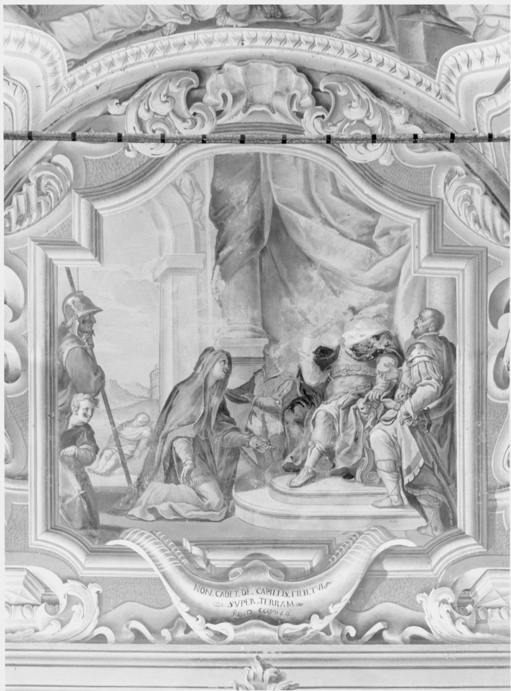 David e la donna di Tecoa (dipinto murale, elemento d'insieme) di Prina Giuseppe (attribuito), Biumi Giovanni (attribuito) (sec. XVIII)