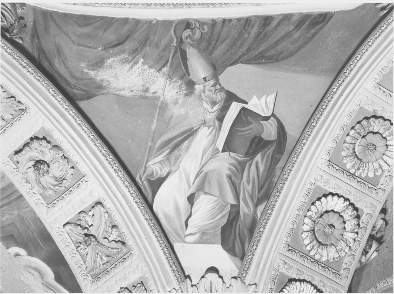 Dottore della Chiesa (dipinto murale, elemento d'insieme) di Muttoni Giovanni Battista (attribuito) (sec. XVII)