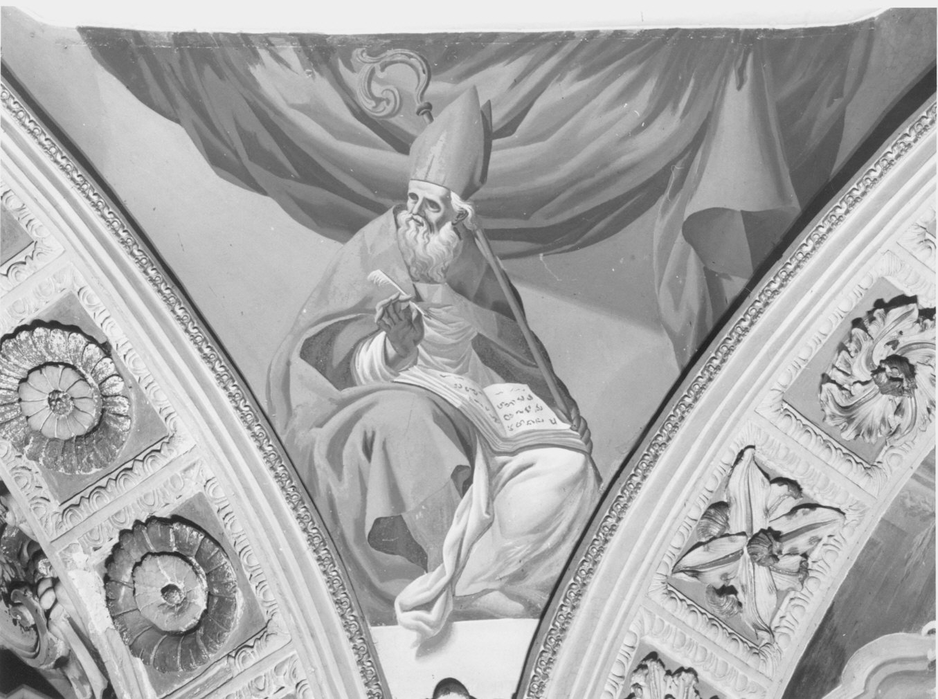 Dottore della Chiesa (dipinto murale, elemento d'insieme) di Muttoni Giovanni Battista (attribuito) (sec. XVII)