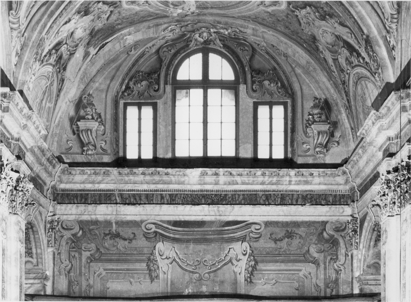 architettura illusionistica (dipinto murale) - ambito lombardo (secc. XVII/ XVIII)