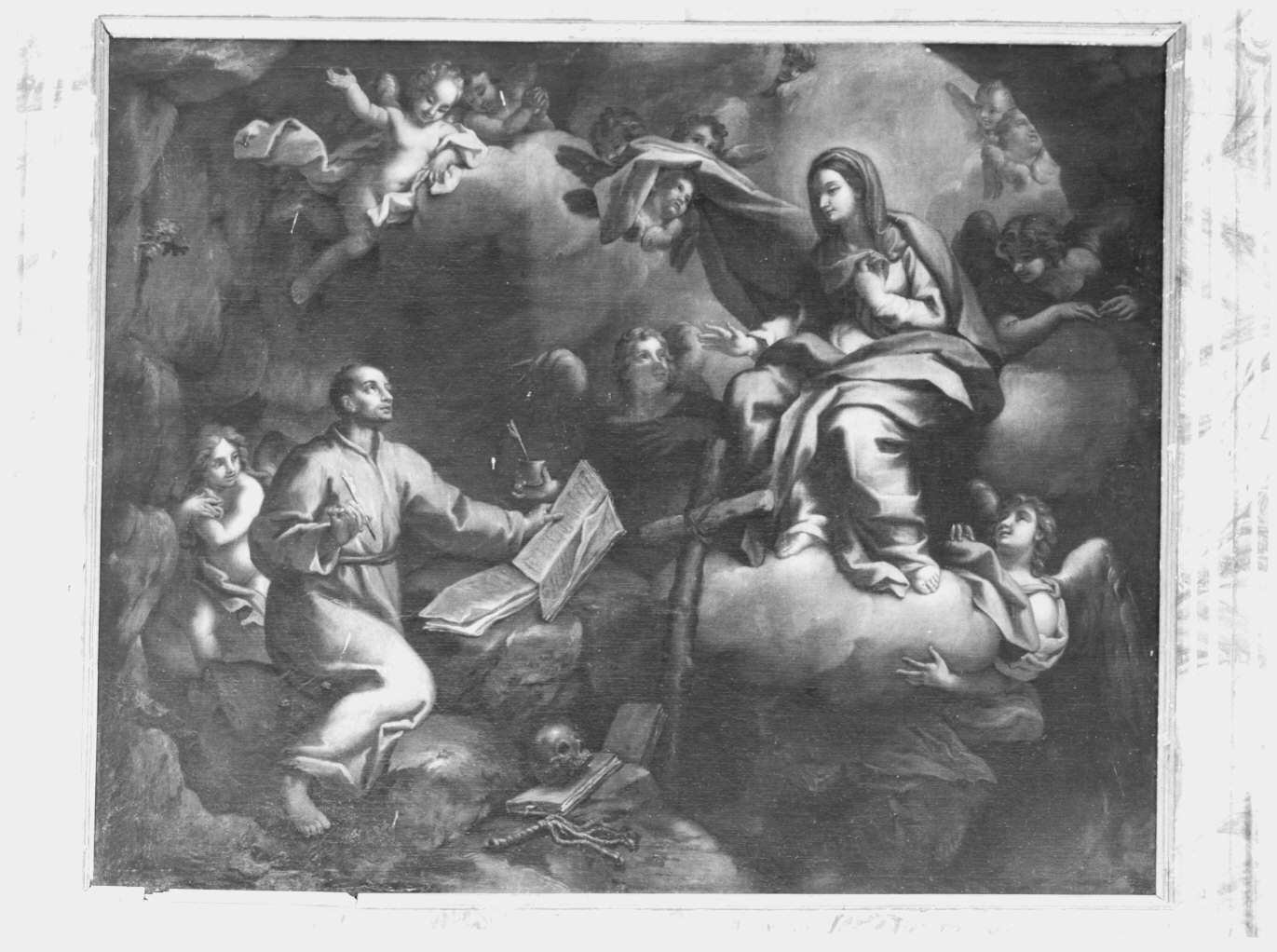 Sant'Ignazio di Loyola scrive gli Esercizi Spirituali (dipinto, opera isolata) di Parravicini Giacomo detto Gianolo (e aiuti) (prima metà sec. XVIII)