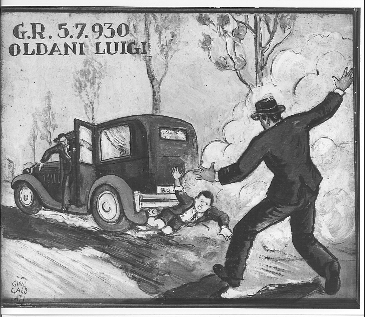 bimbo investito da un'auto (ex voto, opera isolata) - ambito lombardo (sec. XX)