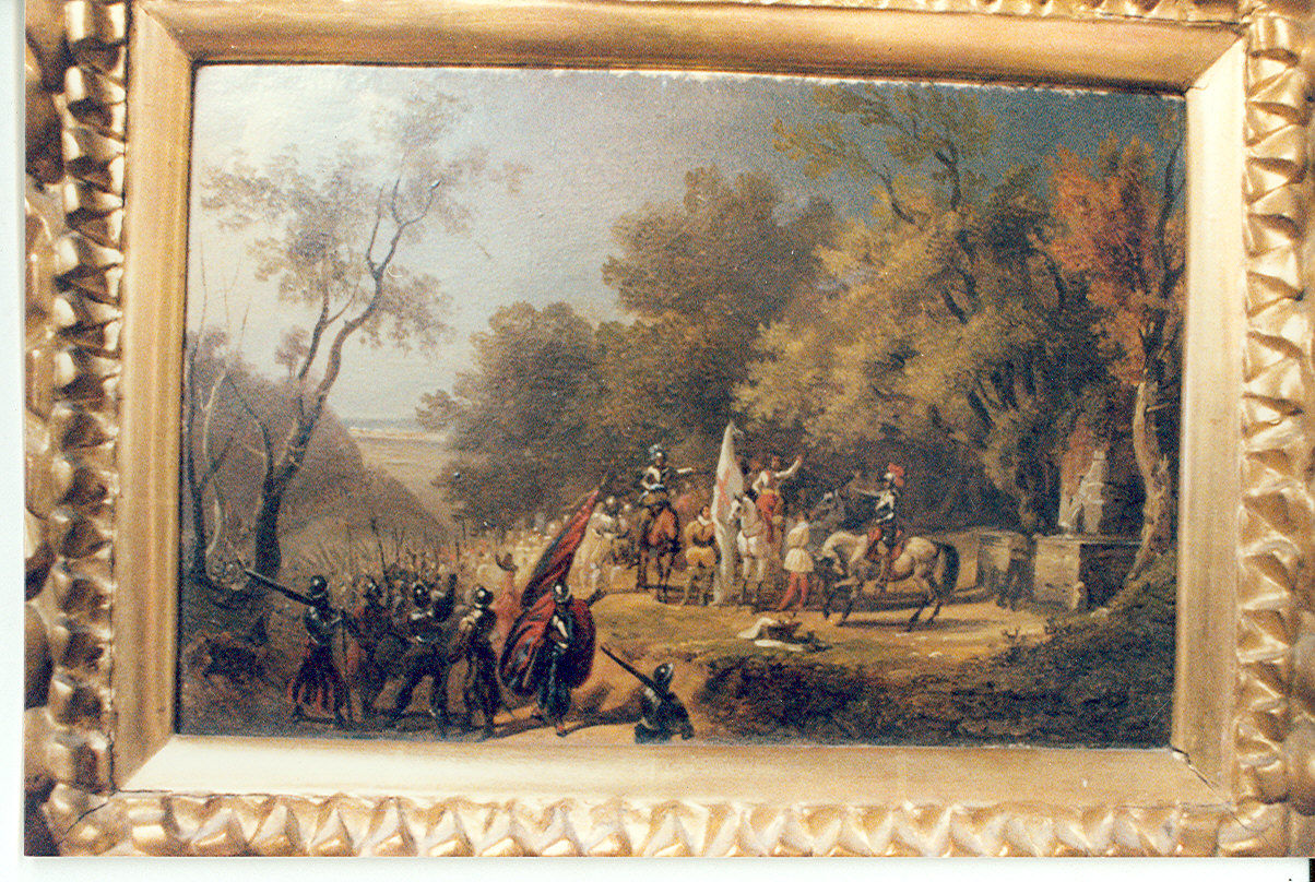 Brindisi di Francesco Ferruccio prima della battaglia, pittura di storia (dipinto) di Azeglio Massimo d' (sec. XIX)