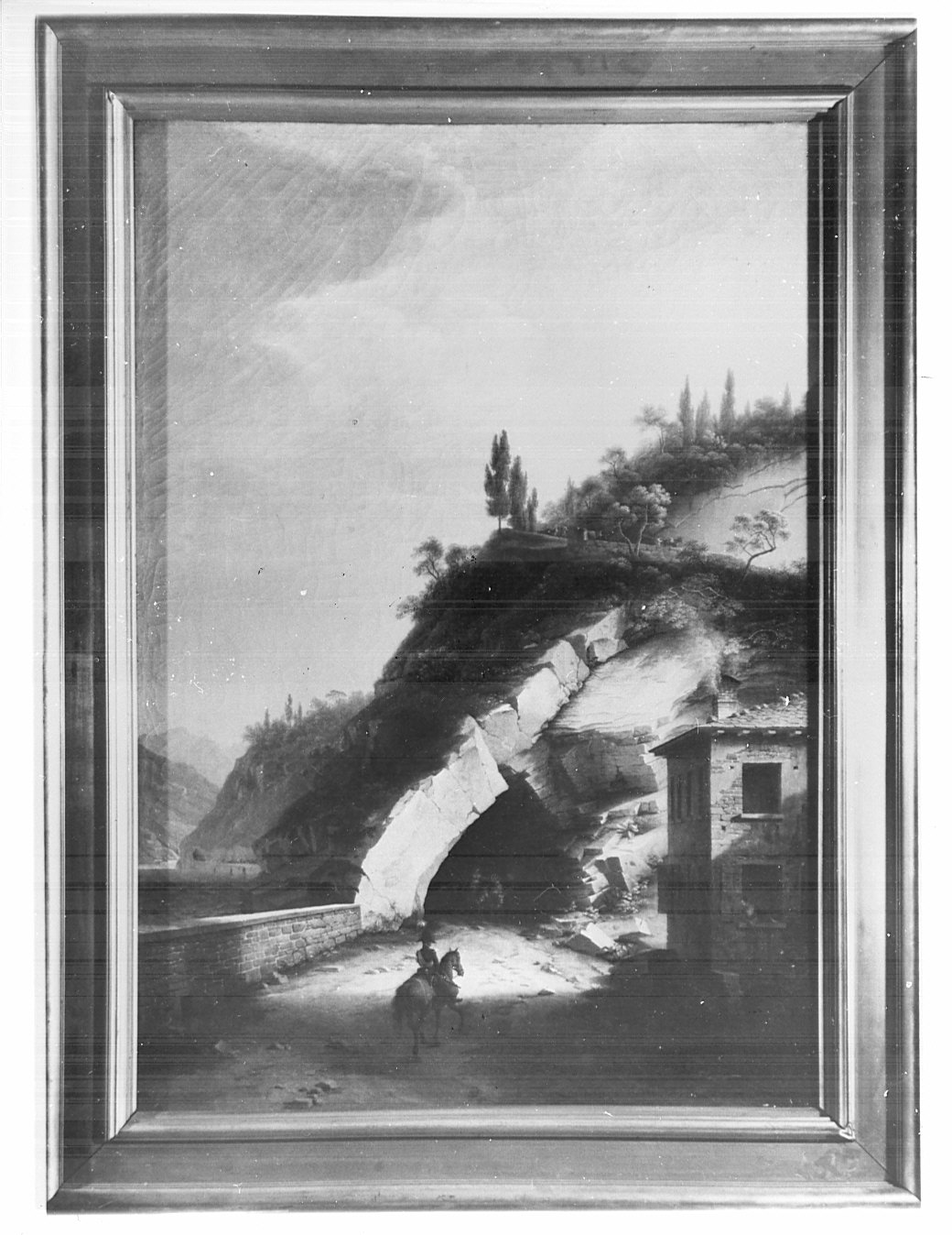 La galleria di Varenna a Bellano, veduta (dipinto) di Gozzi Marco (sec. XIX)