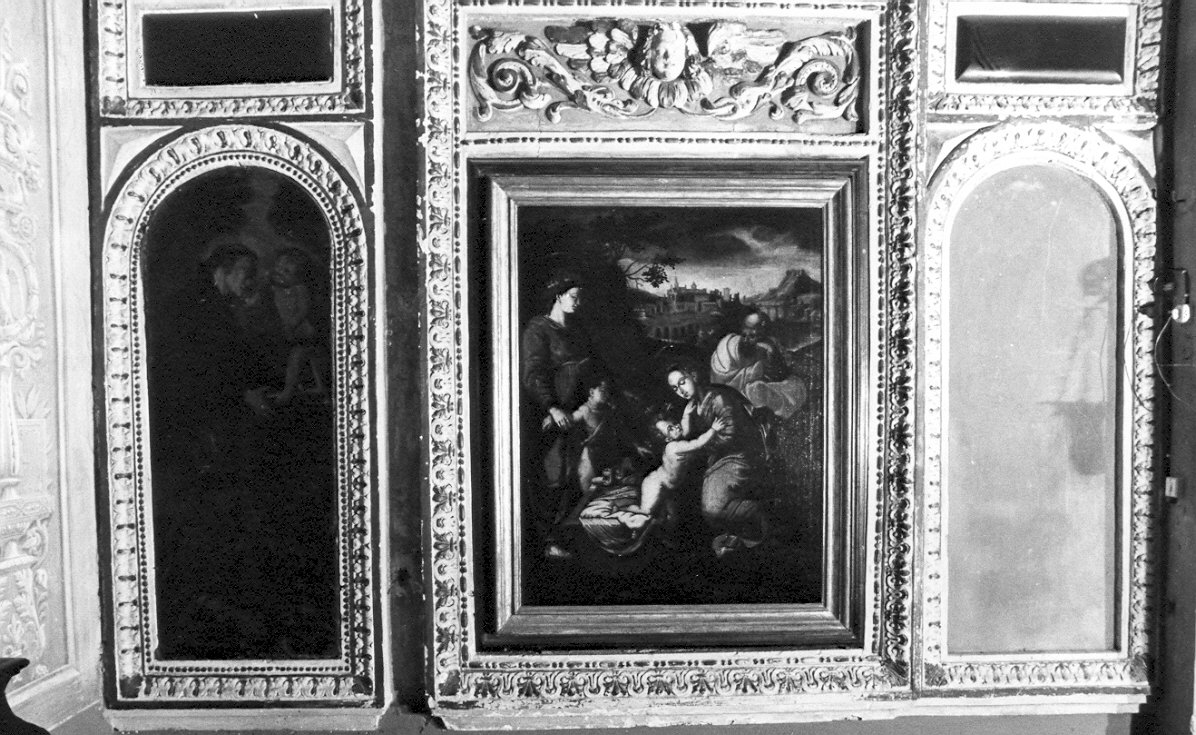 Sacra Famiglia con San Giovannino e Sant'Elisabetta (dipinto, opera isolata) - ambito lombardo (sec. XVI)