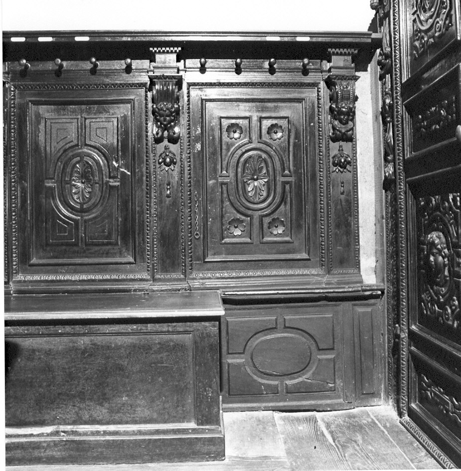 panca con schienale, opera isolata - ambito lombardo (sec. XVI)