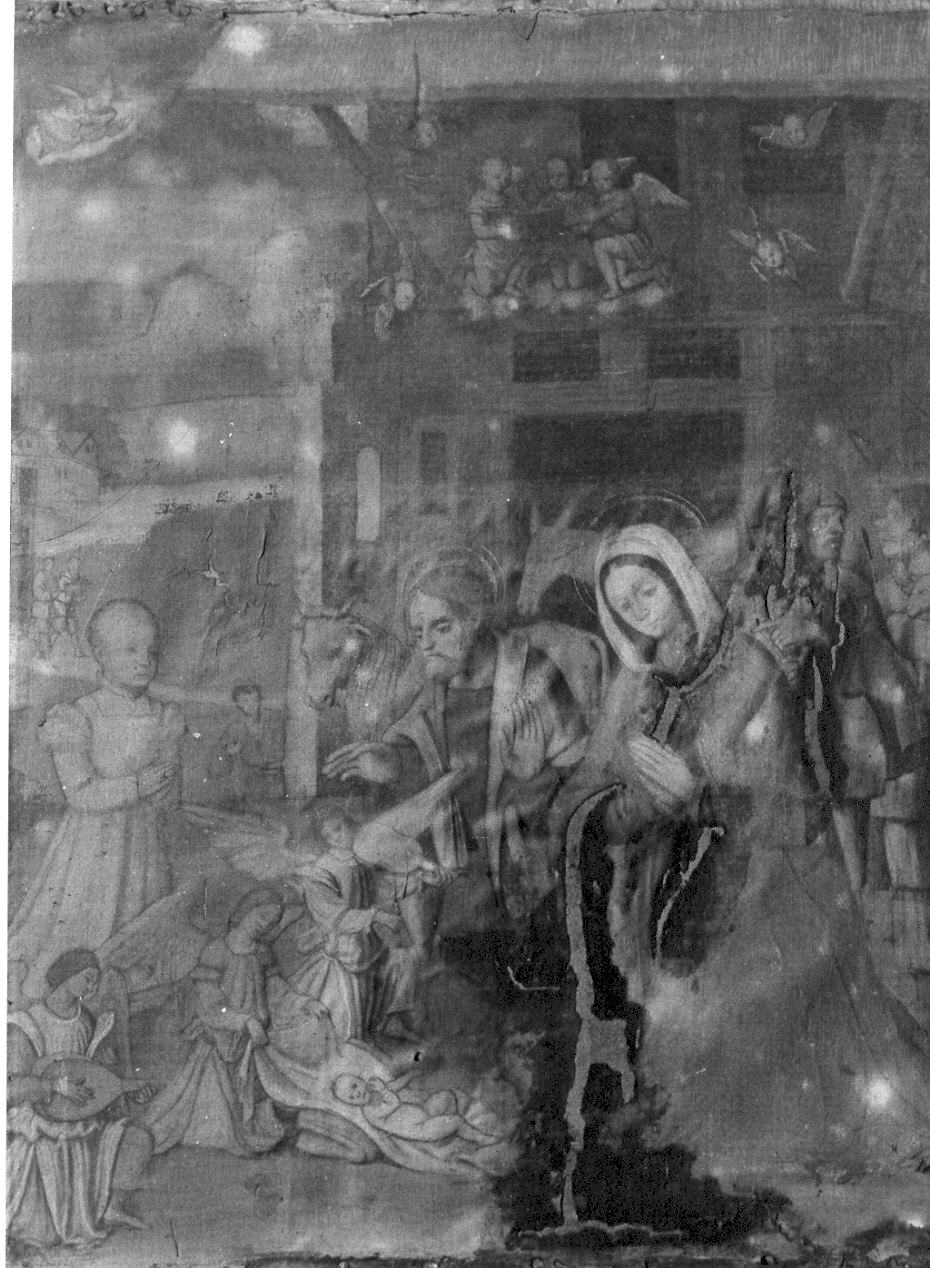 natività di Gesù (dipinto, opera isolata) - ambito lombardo (sec. XVI)