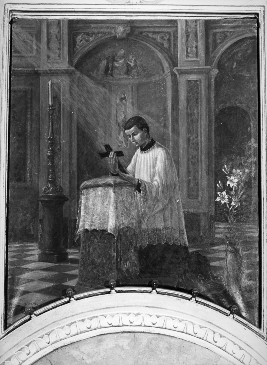 San Luigi Gonzaga (dipinto, opera isolata) di Sichel Bruno (metà sec. XX)