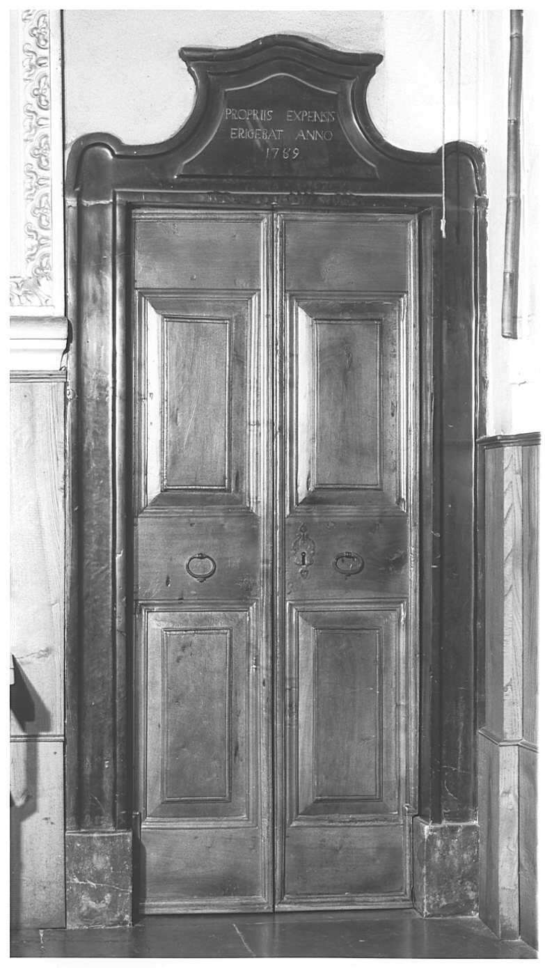 mostra di porta, opera isolata - bottega lombarda (sec. XVIII)