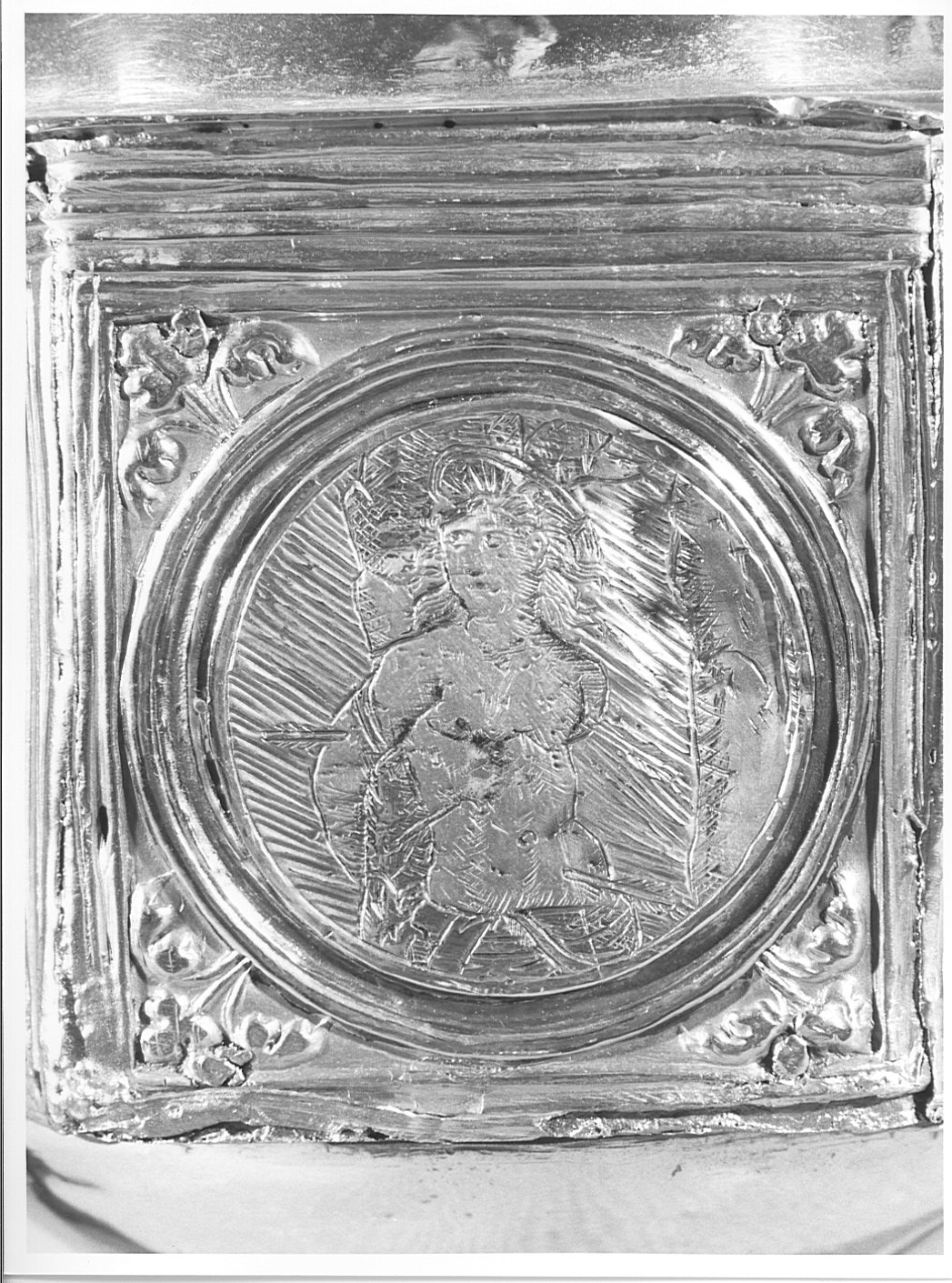 San Sebastiano (placchetta di croce processionale, elemento d'insieme) - bottega lombarda (inizio sec. XVI)